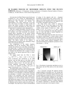 Microsymposium 36, MS050, 2002  IR FLASHES INDUCED BY METEOROID IMPACTS ONTO THE PLUTO’S