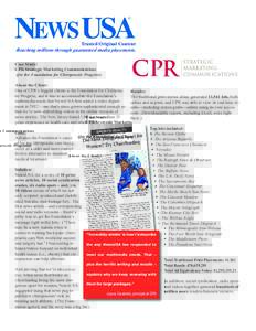 Trusted Original Content Reaching millions through guaranteed media placements. Case Study: CPR Strategic Marketing Communications (for the Foundation for Chiropractic Progress)