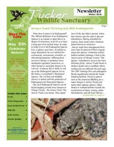 Newsletter  Winter 2018 Wildlife Sanctuary COMING