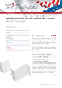 Newsletter December 2010 Advancing European Union and United States Cooperation in Science & Technology  “BILAT-USA” and “Link2US”