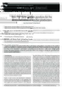 the Biochar Journal Kon-Tiki flame curtain pyrolysis for the democratization of biochar production Hans-Peter Schmidt1* & Paul Taylor2 1 Ithaka Institute, Ancienne Eglise 9, CH-1974 Arbaz, Switzerland 2 Ithaka Institute 