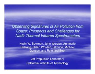 Observing Signatures of Air Pollution from Space: Prospects and Challenges for Nadir Thermal Infrared Spectrometers