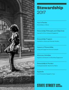 Stewardship 2017 Year in Review Stewardship at a Glance  Stewardship Philosophy and Objectives
