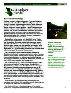 Get Outdoors Florida!  Coalition Governance Plan 2009