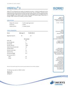 technical data sheet  IMERFILL® 3 ISO9001 CERTIFIED
