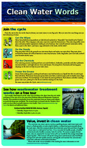 Clean Water Words A newsletter from Clean Water Services - your sanitary sewer and surface water management utility - and more! Volume 11 Issue 3 