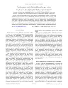 PHYSICAL REVIEW B 75, 195127 共2007兲  Time-dependent density-functional theory for open systems Xiao Zheng,1 Fan Wang,1 Chi Yung Yam,1 Yan Mo,1 and GuanHua Chen1,2,* 1Department