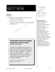 Impact events / Jupiter / Spaceflight / Meteorite / Comet / Asteroid / NEAR Shoemaker / Eugene Merle Shoemaker / Asteroid-impact avoidance / Astronomy / Space / Planetary science
