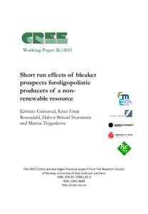 Short run effects of bleaker prospects for oligopolistic producers of a non-renewable resource