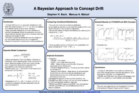 A Bayesian Approach to Concept Drift Stephen H. Bach, Marcus A. Maloof Introduction Comparing Conditional Distributions