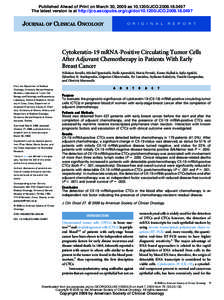Published Ahead of Print on March 30, 2009 asJCOThe latest version is at http://jco.ascopubs.org/cgi/doiJCOJOURNAL OF CLINICAL ONCOLOGY  O R I G I N A L