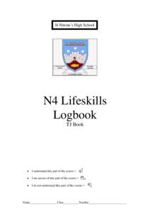 St Ninian’s High School  N4 Lifeskills Logbook TJ Book
