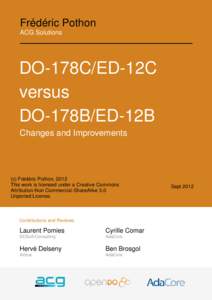 Frédéric Pothon ACG Solutions DO-178C/ED-12C versus DO-178B/ED-12B