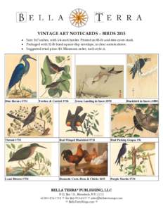 Microsoft Word - Bella Terra Publishing Vintage Notecards - BIRDS  - Jan 2015