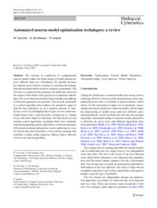 Biol Cybern:241–251 DOIs00422REVIEW  Automated neuron model optimization techniques: a review