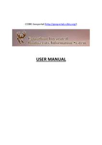 CCIBIS Geoportal (http://geoportal.ccibis.org/)  USER MANUAL Table of Contents 1.