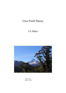 Class Field Theory  J.S. Milne