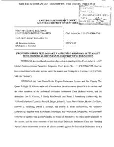 In Re MF Global Holdings Limited Securities Litigation 11-CVOrder Preliminarily Approving Proposed Settlement with Individual Defendants and Providing for Notice