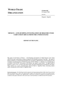 Trade policy / International trade / World Trade Organization / Commerce / Dumping / Pricing / North American Free Trade Agreement / High fructose corn syrup / General Agreement on Tariffs and Trade / US Mexico Trade Dispute - Stainless Steel Sheets and Coils dumping