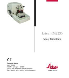 /HLFD50 Rotary Microtome Instruction Manual Leica RM2235 V1.4; Rev B, English – 