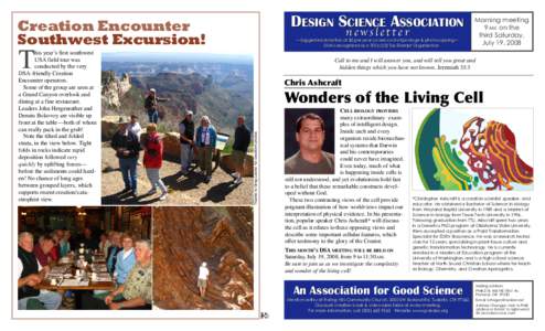 DESIGN SCIENCE ASSOCIATION  Creation Encounter Southwest Excursion!  newsletter