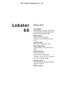 www.lobster-magazine.co.uk  Lobster
