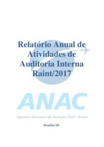 Relatório Anual de Atividades de Auditoria Interna RaintBrasília/ DF