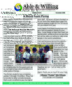 Volume 9, Issue 2  NEWSLETTER A Word from Puma