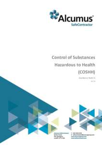 Control of Substances Hazardous to Health (COSHH) Guidance Note 6 Jul 16