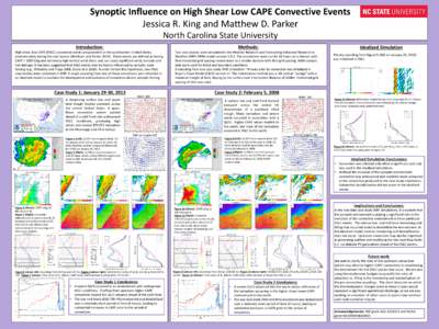 Synoptic Influence on High Shear Low CAPE Convective Events Jessica R. King and Matthew D. Parker North Carolina State University Introduction:  Methods: