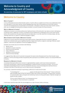Overview to Country and Acknowledgment of Country