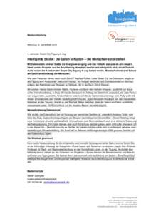 Medienmitteilung  Bern/Zug, 9. Dezembernationale Smart-City-Tagung in Zug