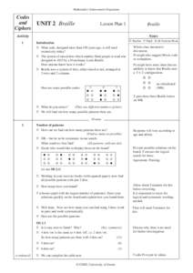 Mathematics Enhancement Programme  Codes and Ciphers