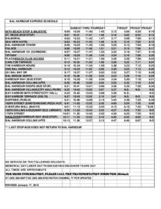 BAL HARBOUR EXPRESS SCHEDULE-REVISED JAN[removed]xls