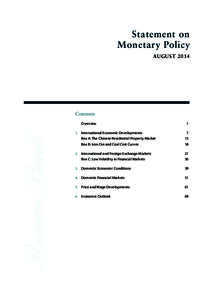Statement on Monetary Policy AUGUST 2014 Contents Overview	1