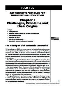 PART A KEY CONCEPTS AND BASIS FOR INTERCULTURAL EDUCATION Chapter 1 Challenges, Problems and