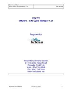 Life Cycle Manager 1.01 VPAT: VMware, Inc.