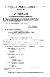No. 18 of[removed]AN ORDINANCE To amend the Interpretation  Ordinance 1967.