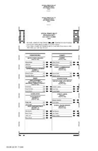 OFFICIAL PRIMARY BALLOT REPUBLICAN PARTY ANY COUNTY, FLORIDA DATE STUB NO. 1