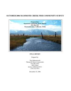 Mammoth Creek 2006 Fish Community Survey