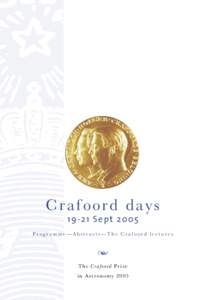 Crafoord d a y sSept 2005 Programme—Abstracts—The Crafoord lectures  Œ