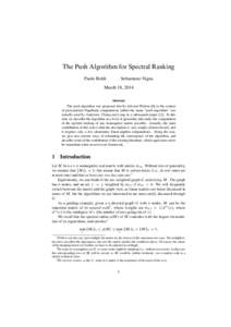 The Push Algorithm for Spectral Ranking Paolo Boldi Sebastiano Vigna  March 18, 2014
