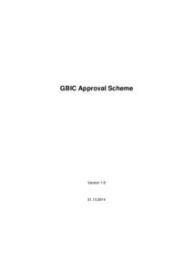 GBIC Approval Scheme  Version