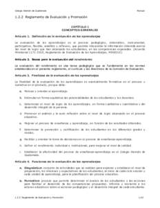 Colegio Alemán de Guatemala  ManualReglamento de Evaluación y Promoción CAPÍTULO I