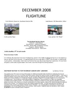 DECEMBER 2008 FLIGHTLINE Corbi Bulluck, Governor, Southeast Section 99s Judy Bowser, SES Newsletter, Editor