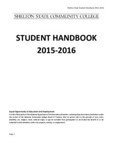 Shelton State Student HandbookSTUDENT HANDBOOKEqual Opportunity in Education and Employment