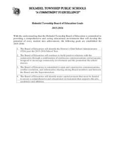Microsoft Word - Holmdel Township Board of Education Goals
