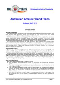Wireless Institute of Australia  Australian Amateur Band Plans