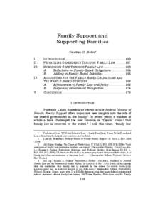 Family Support and Supporting Families Courtney G. Joslin* I. II. III.