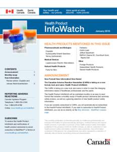 Health Product  InfoWatch January 2015